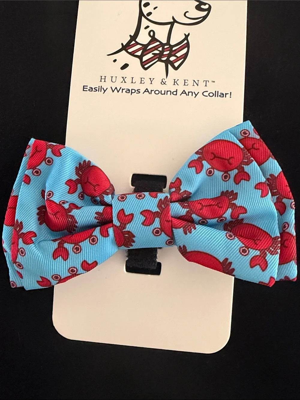 Huxley and Kent Blue Bow Tie with Red Crab Print “Mr. Krabs”